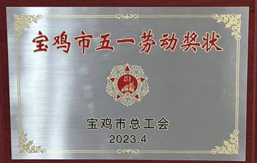 宝鸡市国有资产经营有限责任公司荣获 “宝鸡市五一劳动奖状”