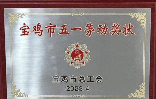 宝鸡市国有资产经营有限责任公司荣获 “宝鸡市五一劳动奖状”